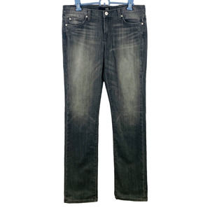 Womens 30 David Kahn Jeans Ash Gray Straight‎ Leg Stretch Denim 34" Inseam